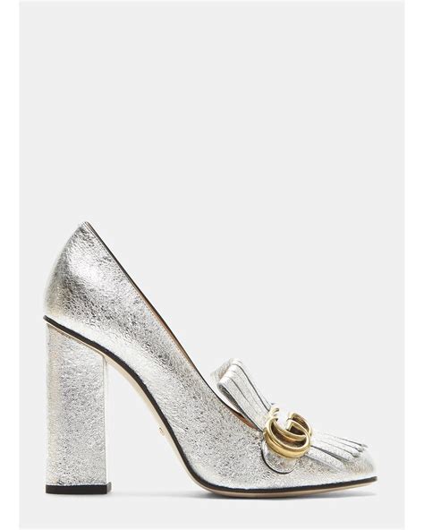 gucci marmont silver pump|gucci slingback pumps.